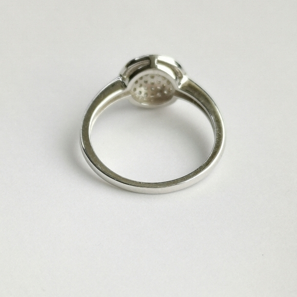 STERLING silver CZ pave dome ring size 8 - Picture 3 of 6
